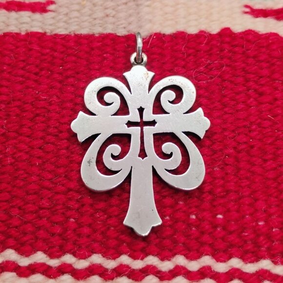 Retired JIA James Avery Sterling Silver Cross Pendant Butterfly Resurrection - Picture 1 of 6
